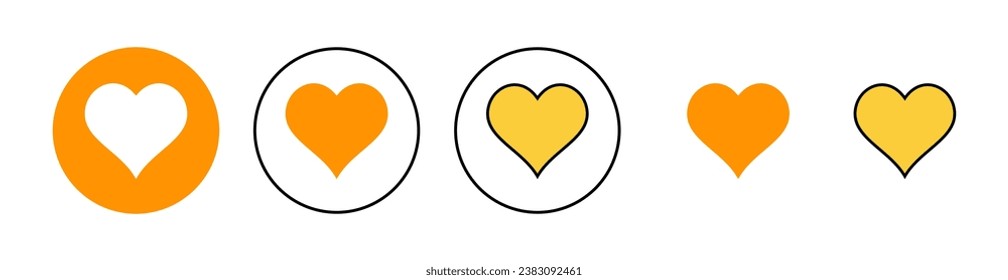 Love icon set for web and mobile app. Heart sign and symbol. Like icon vector.