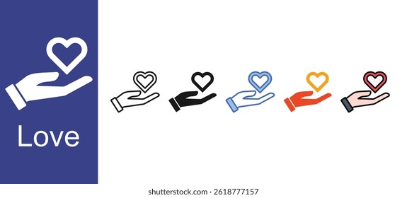 Love icon sets collection multi style
