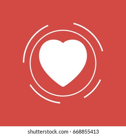 love icon. sign design. red background