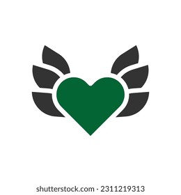 Love icon solid grey green style valentine illustration vector element and symbol perfect.