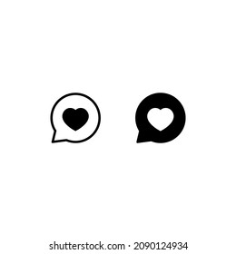 Love Icon in Speech Bubble. Vector Illustration