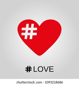 Love icon. Love symbol. Flat design. Stock - Vector illustration