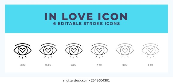 In love icon symbol. Logo illustration thin line. Bold line vector icons. Editable stroke