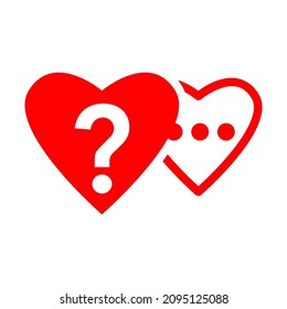 Love icon. Talking, consulting and answering questions about love icon vector.