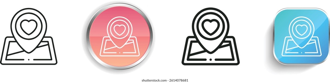 love icon. Thin Linear, Regular and Button Style Design Isolated On White Background