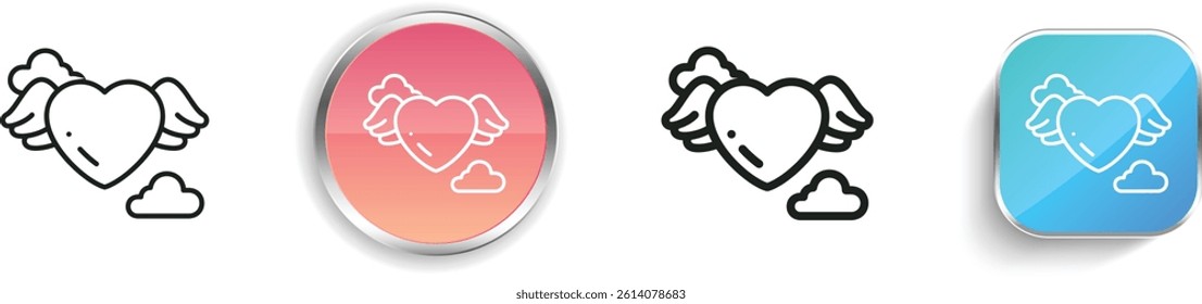 love icon. Thin Linear, Regular and Button Style Design Isolated On White Background