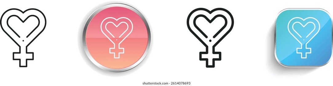 love icon. Thin Linear, Regular and Button Style Design Isolated On White Background