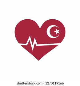 love icon of turkey vector illustration