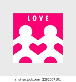 love icon. icon two people love. vector art illustration. This design can be used as a logo.
