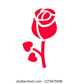 Love icon or Valentine's day sign designed for celebration. Red symbol isolated on white background, flat style.