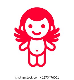 Love icon or Valentine's day sign designed for celebration. Red symbol isolated on white background, flat style.