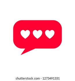 Love icon or Valentine's day sign designed for celebration. Red symbol isolated on white background, flat style.