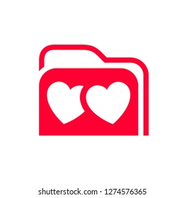 Love icon or Valentine's day sign designed for celebration. Red symbol isolated on white background, flat style.
