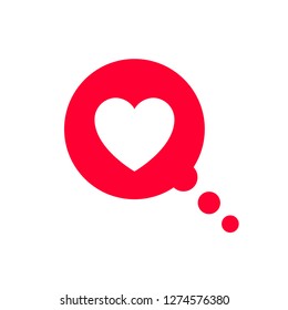 Love icon or Valentine's day sign designed for celebration. Red symbol isolated on white background, flat style.