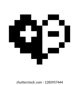 Love icon or Valentine's day sign designed for celebration. Black vector symbol isolated on white background, flat style.