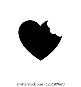 Love icon or Valentine's day sign designed for celebration. Black vector symbol isolated on white background, flat style.