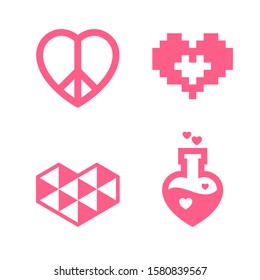 Love icon or Valentines day sign designed for celebration, vector symbol isolated on white background, trendy style.
