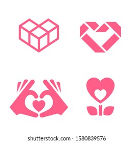 Love icon or Valentines day sign designed for celebration, vector symbol isolated on white background, trendy style.