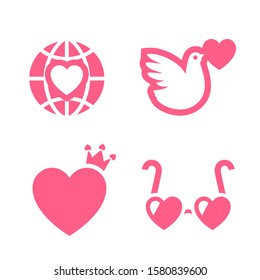 Love icon or Valentines day sign designed for celebration, vector symbol isolated on white background, trendy style.