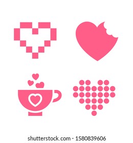 Love icon or Valentines day sign designed for celebration, vector symbol isolated on white background, trendy style.