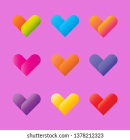 love icon with various colors of gradation