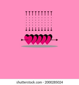 Love icon with various concepts