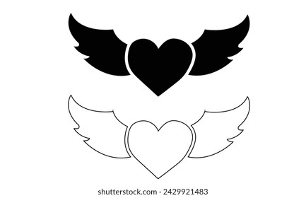 love icon vector black and white