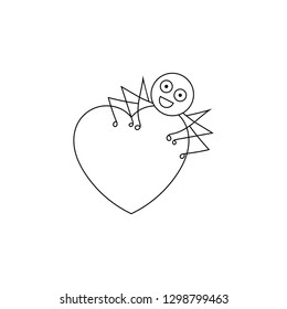 Love icon vector - Cute heart sticker illustration - Linear style icon vector