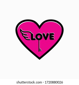 Love icon vector design and key concept