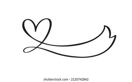 Icono de amor vectorial garabato y lugar para el texto. Logo del Día de San Valentín dibujado a mano. Decoración para tarjeta de saludo, boda, etiqueta, superposición de fotos, impresión de camisetas, volante, diseño de afiches.