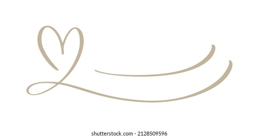 Love icon vector doodle heart and lines for text. Hand drawn valentine day logo. Decor for greeting card, wedding, tag, photo overlay, t-shirt print, flyer, poster design.