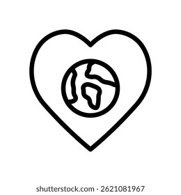 Love Icon Vector for Heart and Caring Theme – Romantic symbol illustration, charity and emotion icon, love design. Line Icon