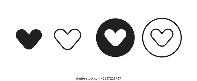 Ícone de amor vetor. Sinal e símbolo do coração. Como o vetor de ícones.
