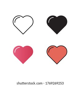 love icon vector illustration with different style design. isolated on white background