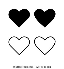 Ilustración vectorial de icono de amor. Signo y símbolo del corazón. Como un vector de icono.