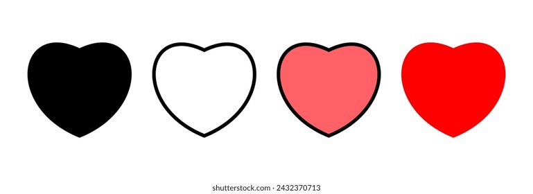 Ilustración vectorial de icono de amor. Signo y símbolo del corazón. Como vector de icono.