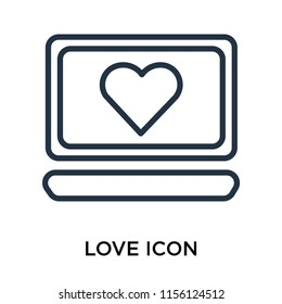 Love icon vector isolated on white background, Love transparent sign , line symbol or linear element design in outline style