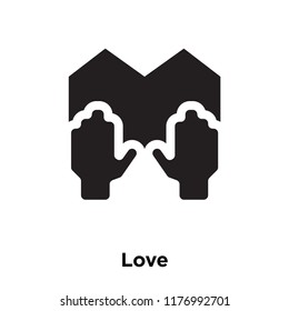 Love icon vector isolated on white background, logo concept of Love sign on transparent background, filled black symbol