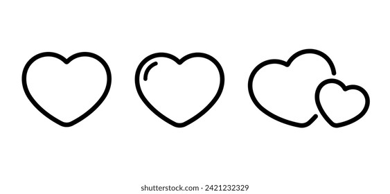 Vector de icono de amor en estilo de línea. Símbolo de signo del corazón de pareja. Trazo editable
