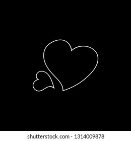 Love icon vector - on a black background