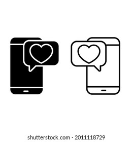 Conjunto de vectores de icono de amor. colección de signos de ilustración de relaciones. símbolo o logotipo de citas en línea.