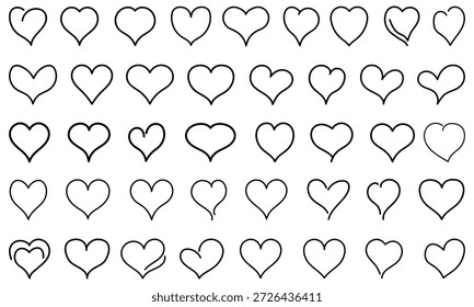 Conjunto De Vetor De Ícone De Amor, Desenhado À Mão, Amor E Romance Doodles Vetor Design Em Fundo Transparente, Perfeito Para Logotipos, Adesivos, Mídia Social, Desenhos De Casamento, Cartões, Aplicativos E Projetos De Marca Romântica.