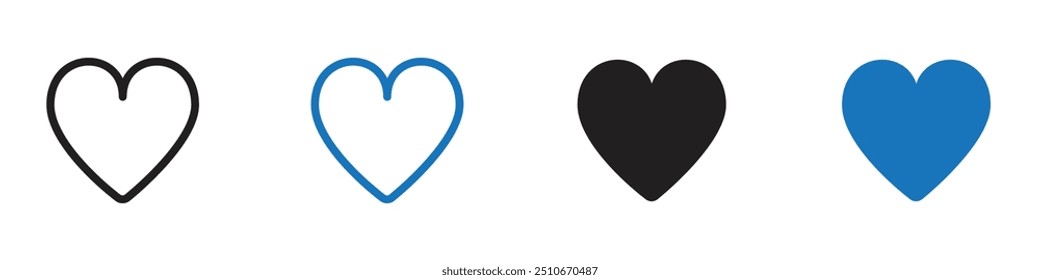 Love icon Vector set outline