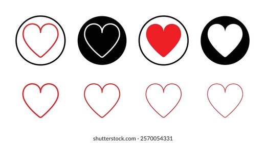 Love icon Vector set outline