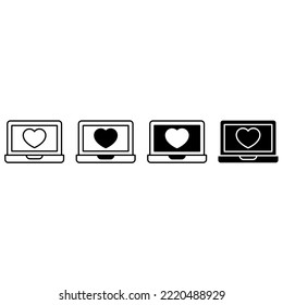 Love icon vector set. relationships illustration sign collection. online dating symbol or logo.