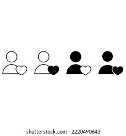 Liebessymbol, Vektorset. Beziehungsillustrations-Zeichensammlung. Online-Dating-Symbol oder -Logo.