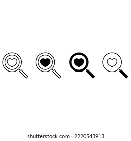Conjunto de vectores de icono de amor. colección de signos de ilustración de relaciones. símbolo o logotipo de citas en línea.