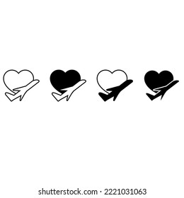 Love icon vector set. relationships illustration sign collection. online dating symbol or logo.