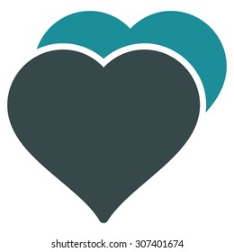 Love icon. Vector style is flat bicolor symbols, soft blue colors, rounded angles, white background.