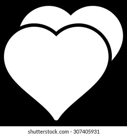 Love icon. Vector style is flat symbols, white color, rounded angles, black background.